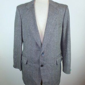 Bellamin Malibu black herringbone tweed  cashmere 42 Vintage